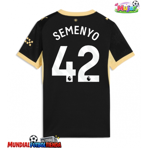 Camiseta Manchester City Antoine Semenyo #42 Segunda Equipación Replica 2026-27 para mujer mangas cortas